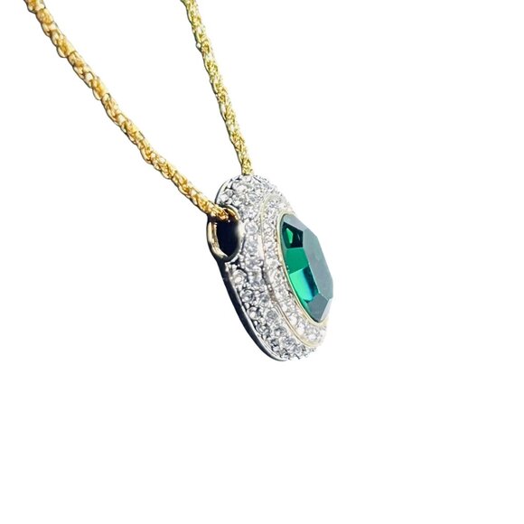 Nolan Miller Gold Tone Rope Chain Necklace With Austrian Crystal Pendant (6005) - Picture 3 of 9